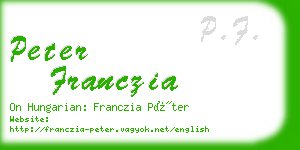 peter franczia business card